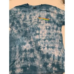 Pink Floyd Shirt Mens Tie Dye The Dark Side Of The Moon Blue Size XL
